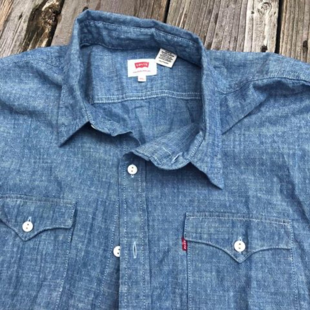 Levi’s denim western button front shirt men’s XXL